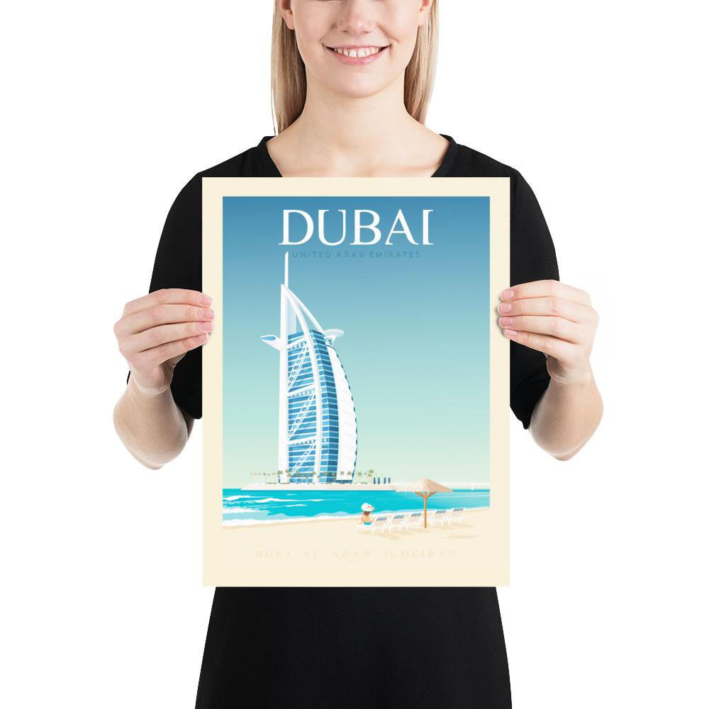 Affiche Dubaï Vintage | Poster Ville Dubaï Emirats Arabes Unis