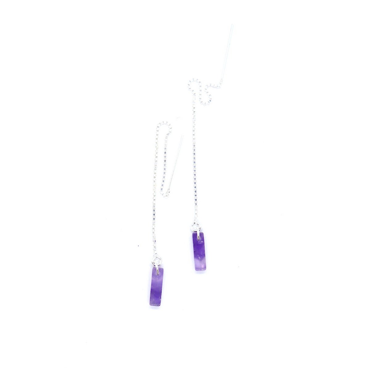 High-quality silver earrings Ladrillo Amethyst