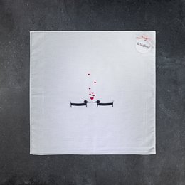 Cotton handkerchief white dachshund