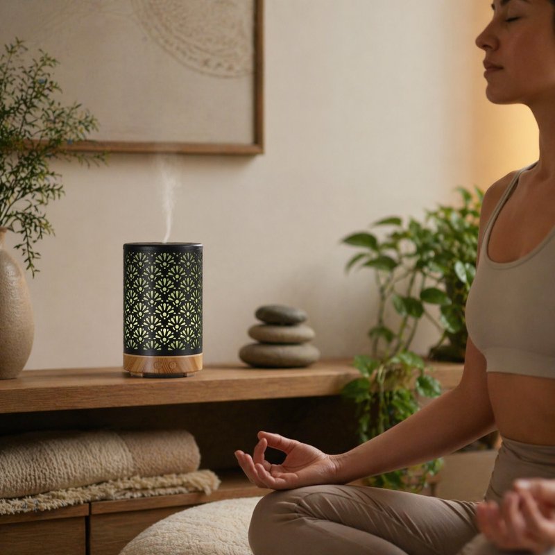 Ultrasonic Diffuser - Sofia – Diffusion of Essential Oils with Remote Control – Metal – Original Decorative Gift Idea