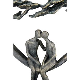 Skulptur Hjertekys under træ H.30 cm