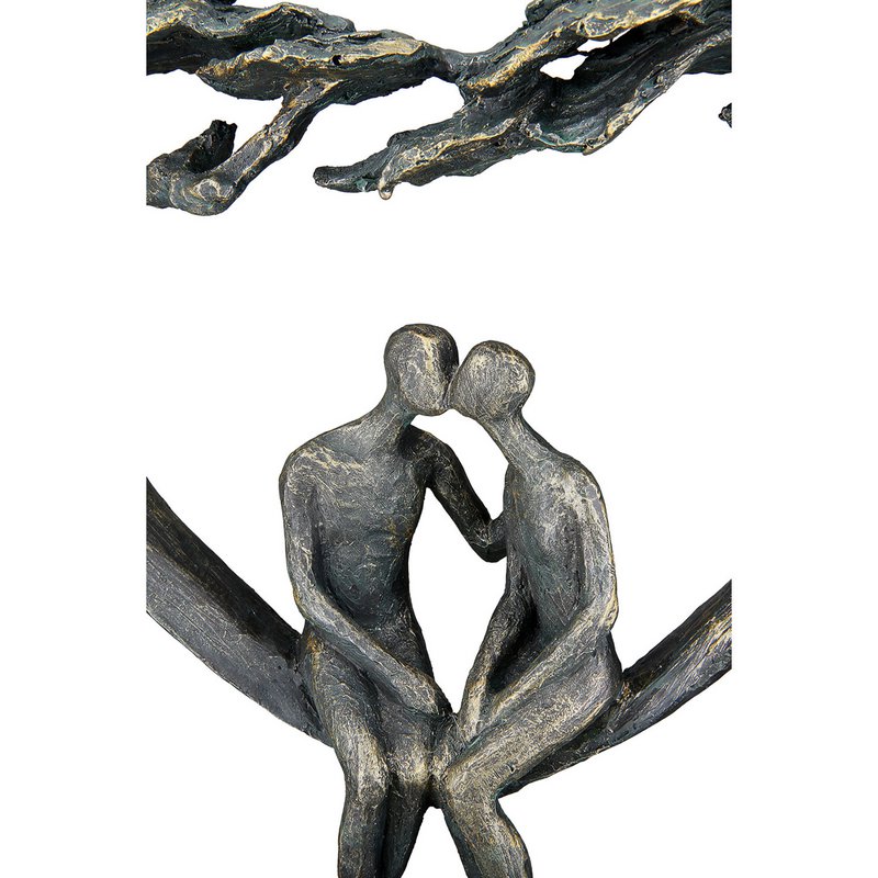 Skulptur Hjertekys under træ H.30 cm