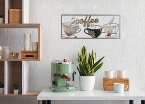 Metallbild KAFFEE 25x61 cm – Deko modern