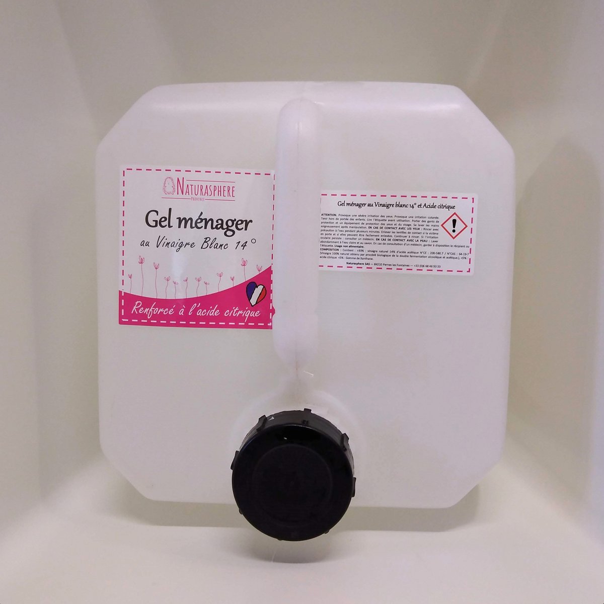 Gel doméstico concentrado con vinagre blanco 20 kg a granel con etiquetas