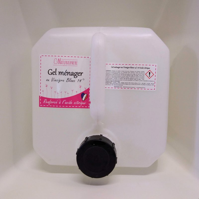 Gel Ménager concentré au vinaigre blanc 20 kg pour vrac avec étiquettes