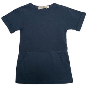 Kleid Schweißstoff Marine kurze Ärmel
