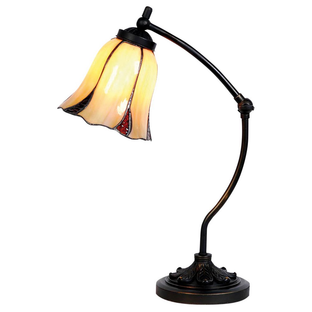 Tiffany table lamp Ø 15x46 cm beige brown glass tiffany desk lamp