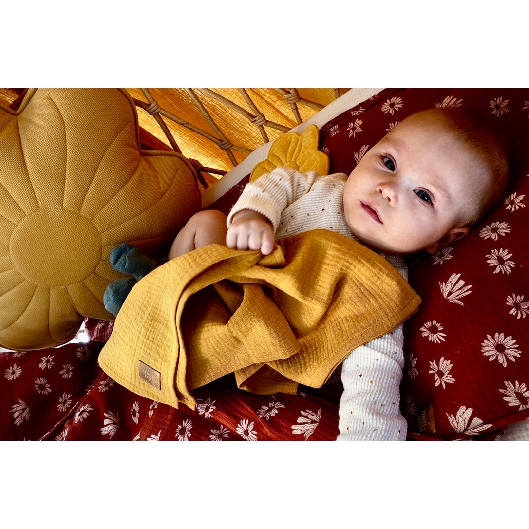 Manta muselina bebé "Ocre"
