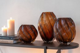 Vase J-Line Carol - verre - marron - moyen