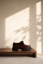 ODDA CASTAGNA BRUIN – Leren dikke loafers met Bambi-haardetail