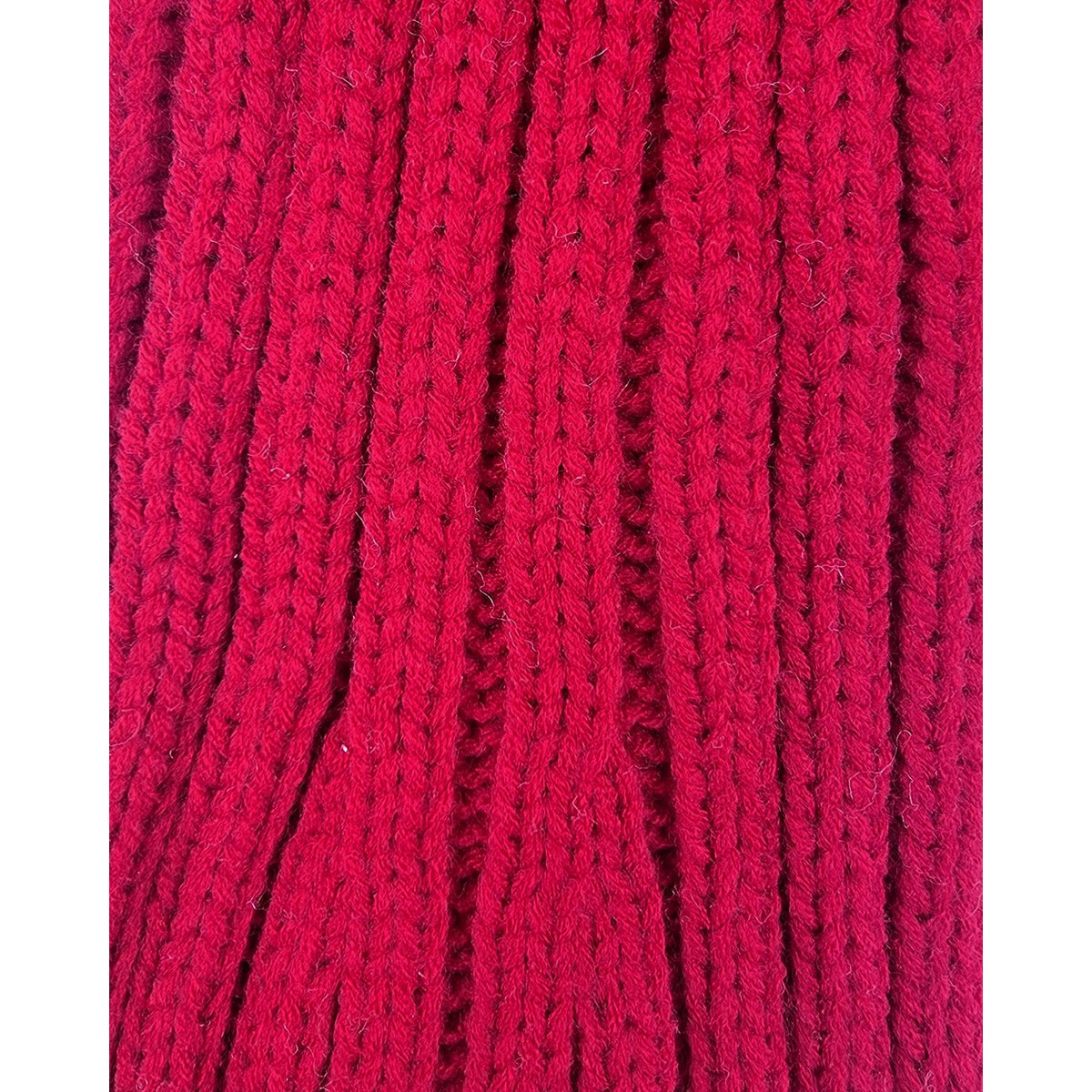 Santa hat - Red with white brim coarse knit