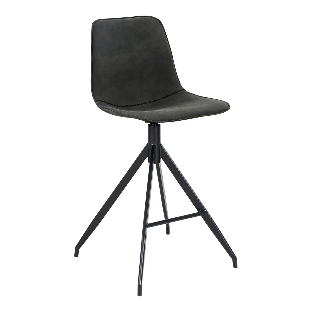 Monaco Counter Chair - Grey, Microfiber/Steel, 51x44x96 cm - Set of 2
