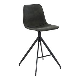 Monaco Counter Chair - Grey, Microfiber/Steel, 51x44x96 cm - Set of 2