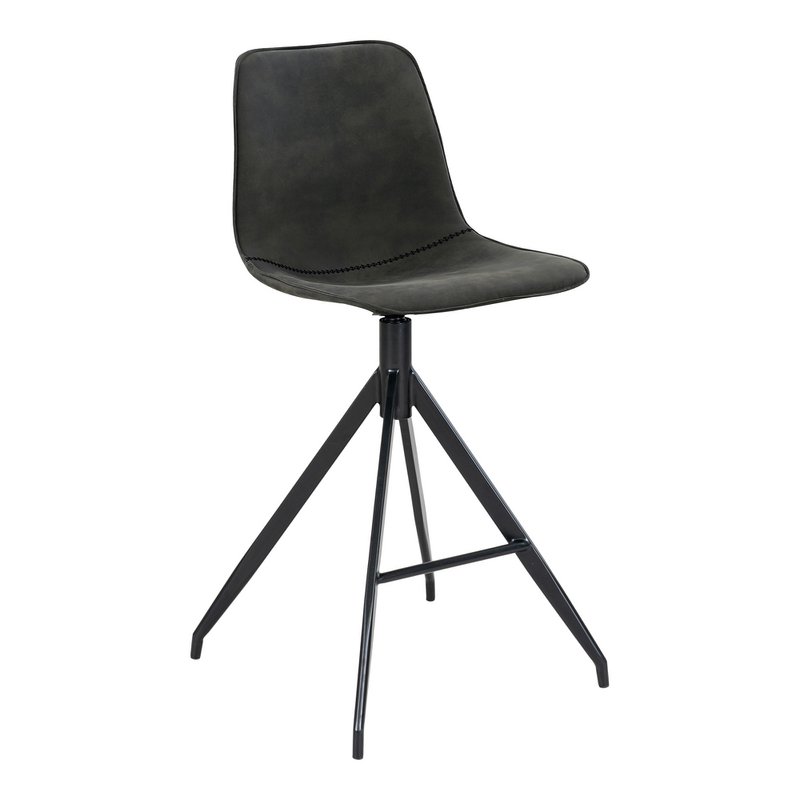 Monaco Counter Chair - Grey, Microfiber/Steel, 51x44x96 cm - Set of 2