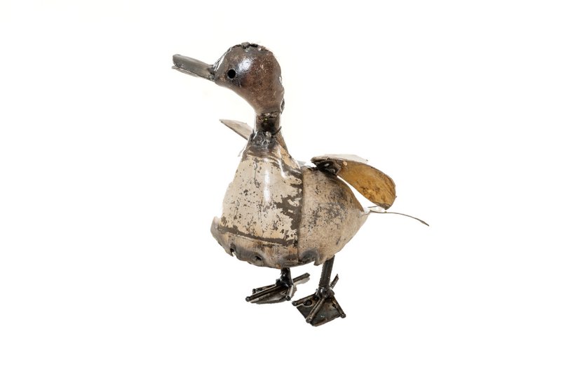 ZIMBA-ARTS MÉTAL BLANC HAPPY DUCK PETIT