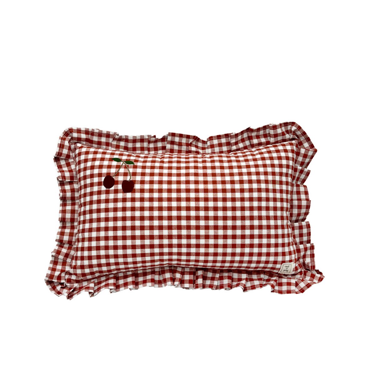 Cherry - red checkered decorative pillow