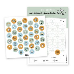 Calendario de cuenta regresiva del embarazo | verde | pegatinas incluidas