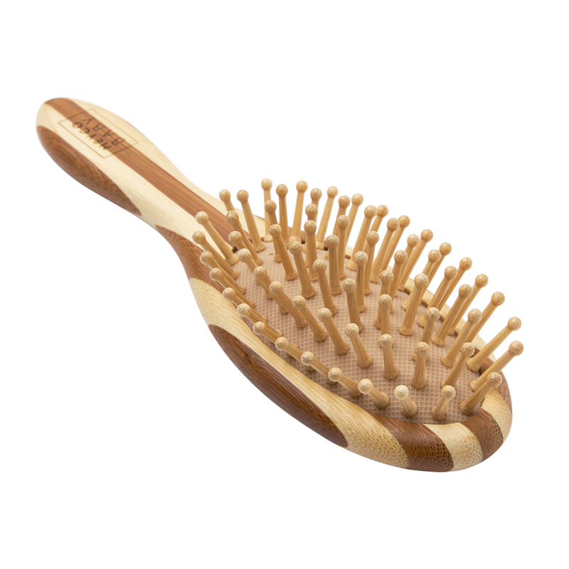 Bambus-Friseurset 3-teilig Stripe Natur/Walnuss