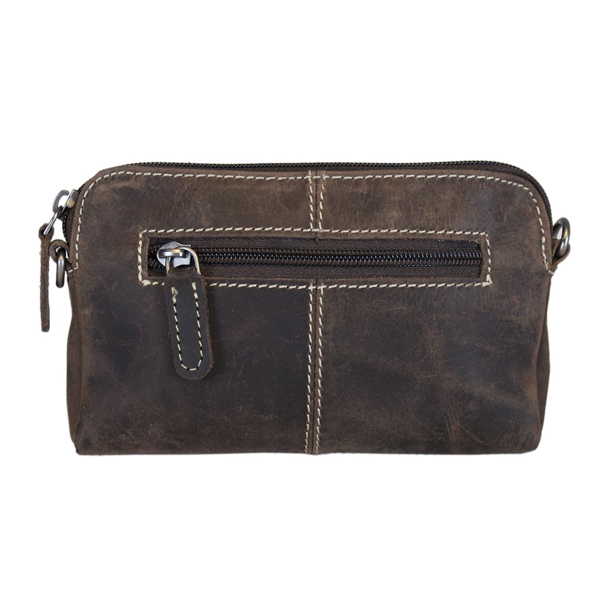 Schultertasche - Gürteltasche - Clutch aus schwarzem Büffelleder - 3 Farben Leder