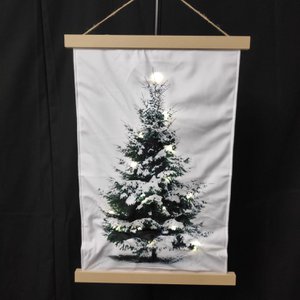 WALL DECORATION CHRISTMAS TREE VELVET LED L 40X60 CM