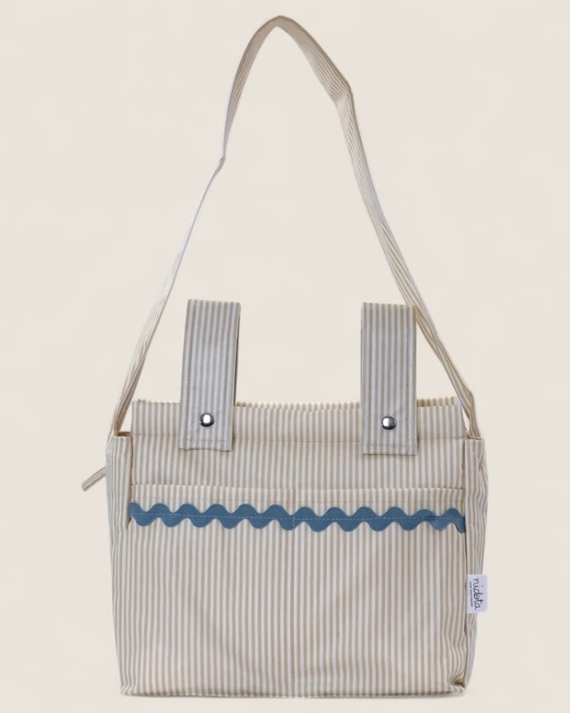 Kinderwagen-/Wickeltaschen Classic aus beschichteter Baumwolle Sand