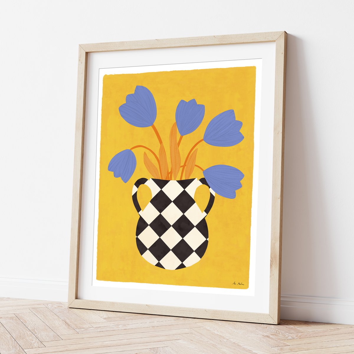 Impression d'art vase et tulipes