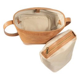 RB1031CQ | Kvinders taske i Brenda Bucket i ægte læder lavet i Italien. Lucid guldmetal tilbehør - læderfarve - Dimensioner: 25 x 23,5 x 17 cm