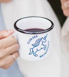 Tasse en émail "Weinhorn Club" bleu Capri