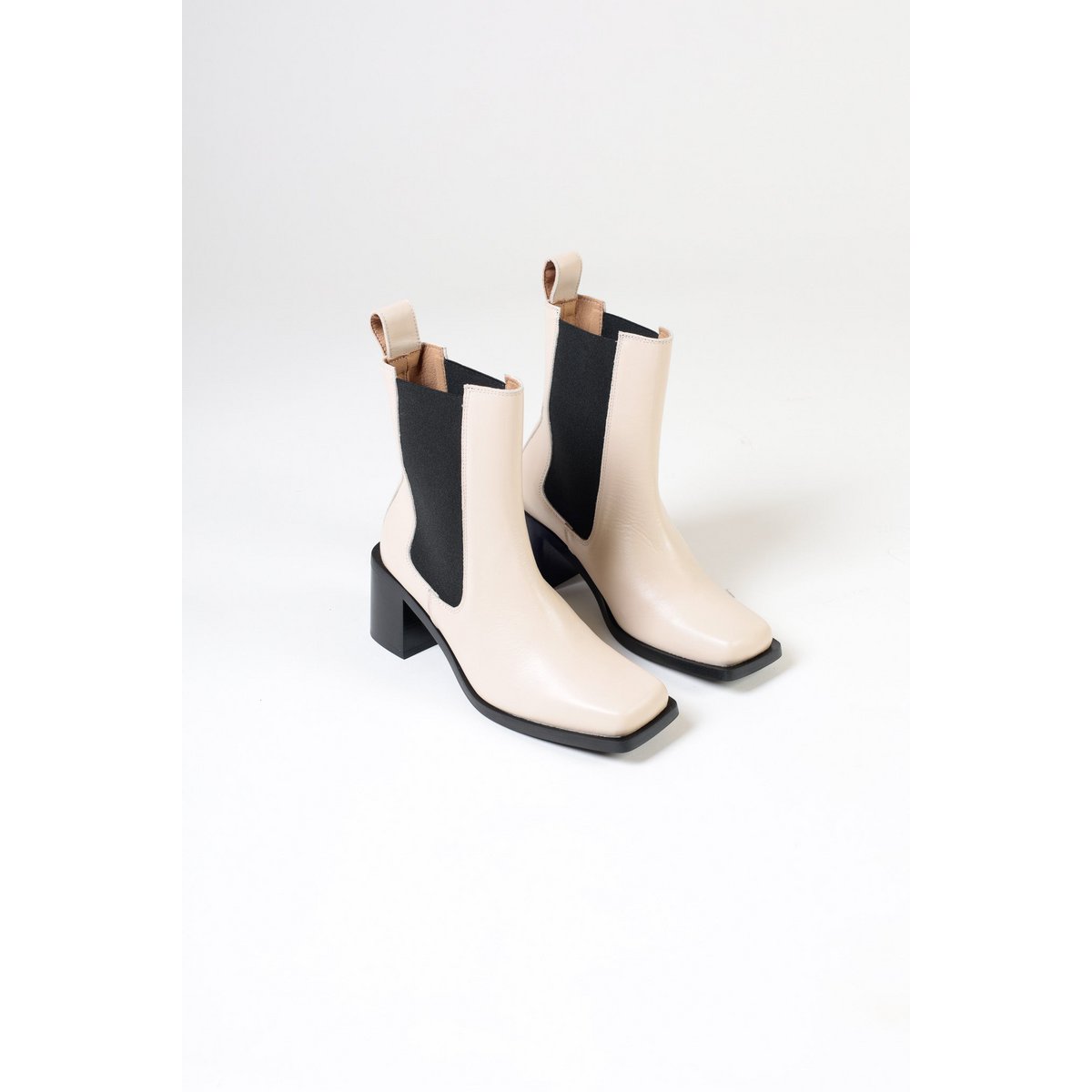 GRACE LATTE - Leather Heeled Ankle Boots