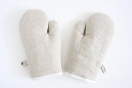 guantes de horno de lino