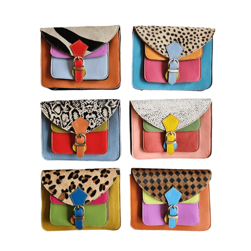 Ledertasche mit Animal-Print Novi