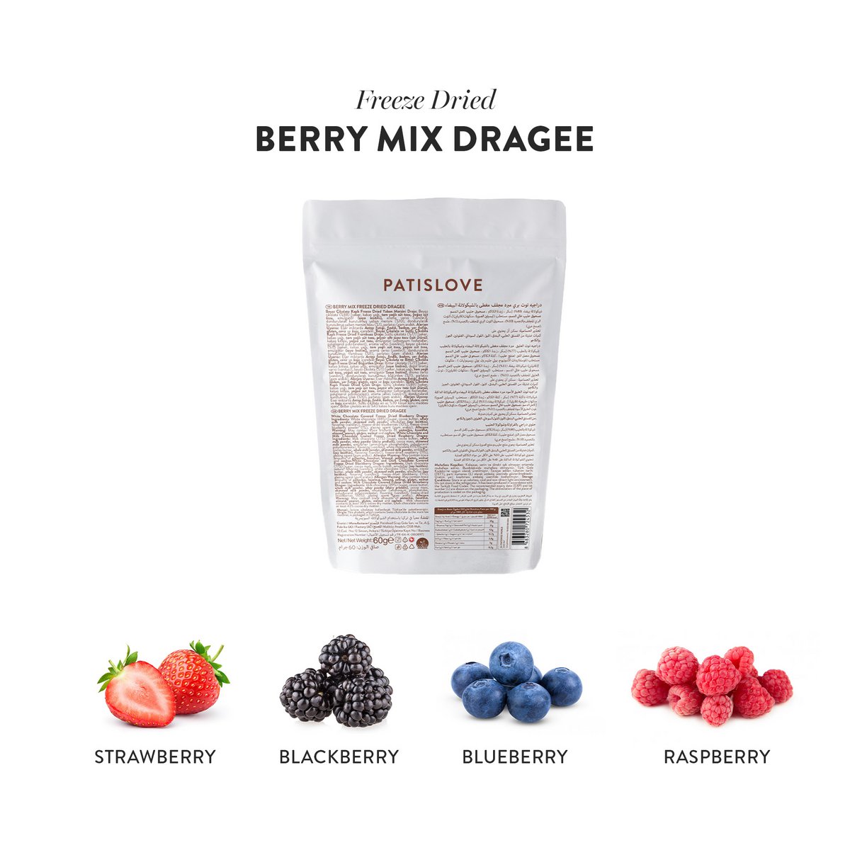 Berry Mix Schokoladenbeschichtete gefriergetrocknete Dragee