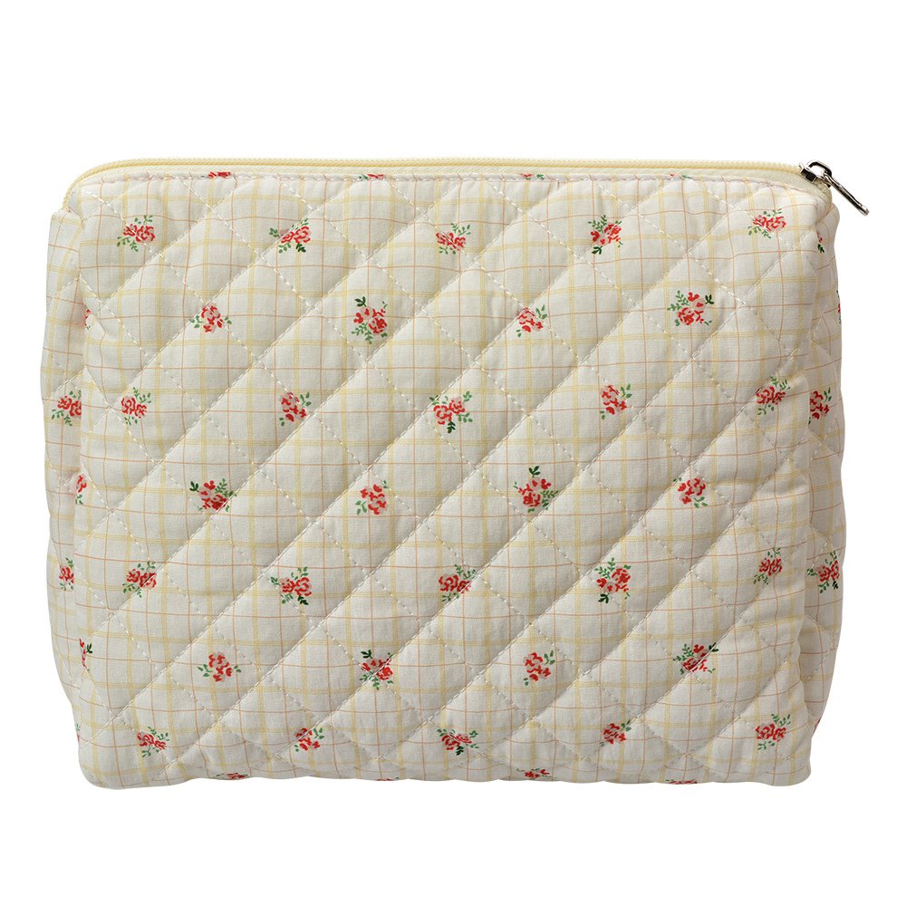 Toilettas Dames 25x5x22 cm Beige Katoen Bloemen