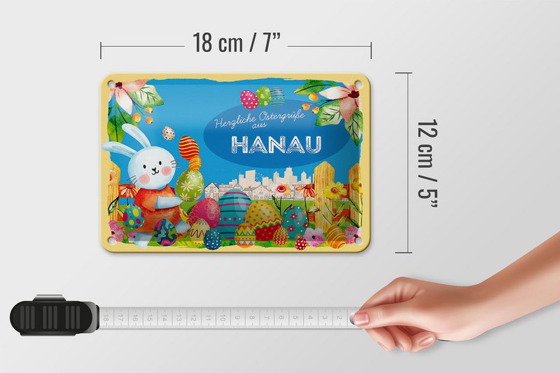 Targa in metallo Pasqua Auguri di Pasqua 18x12 cm Decorazione regalo HANAU