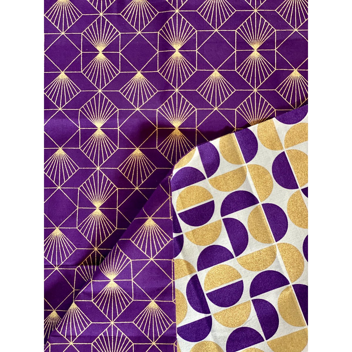 8-teiliges Paket Furoshiki – Pflaumendiamanten und Goldmonde
