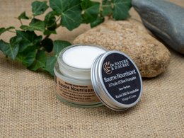 Nourishing balm with organic French olive oil, a rich and creamy body butter for soft, hydrated skin.