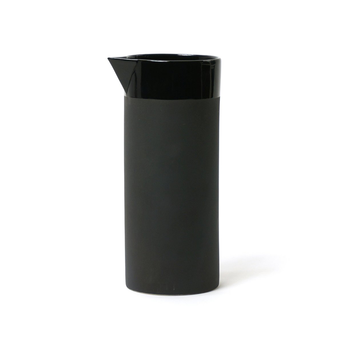 Jarra de agua Cyl cer mat con banda negra 1000ml 8,5x20cm