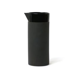 Jarra de agua Cyl cer mat con banda negra 1000ml 8,5x20cm