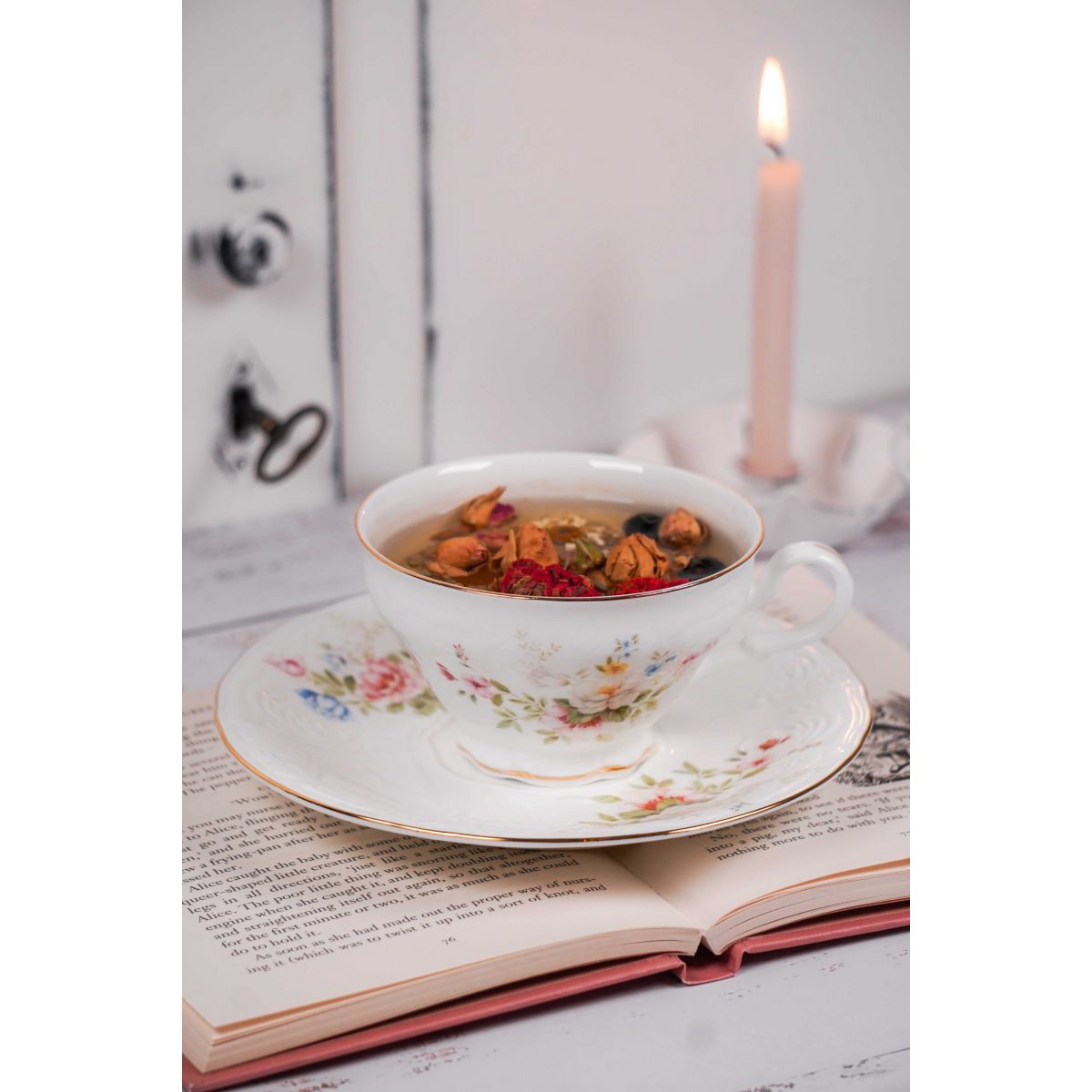 Tazza con piattino Giardino inglese 180 ml Isabelle Rose