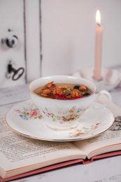 Tazza con piattino Giardino inglese 180 ml Isabelle Rose