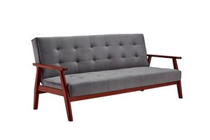 Scandinavian velvet dark gray sofa bed