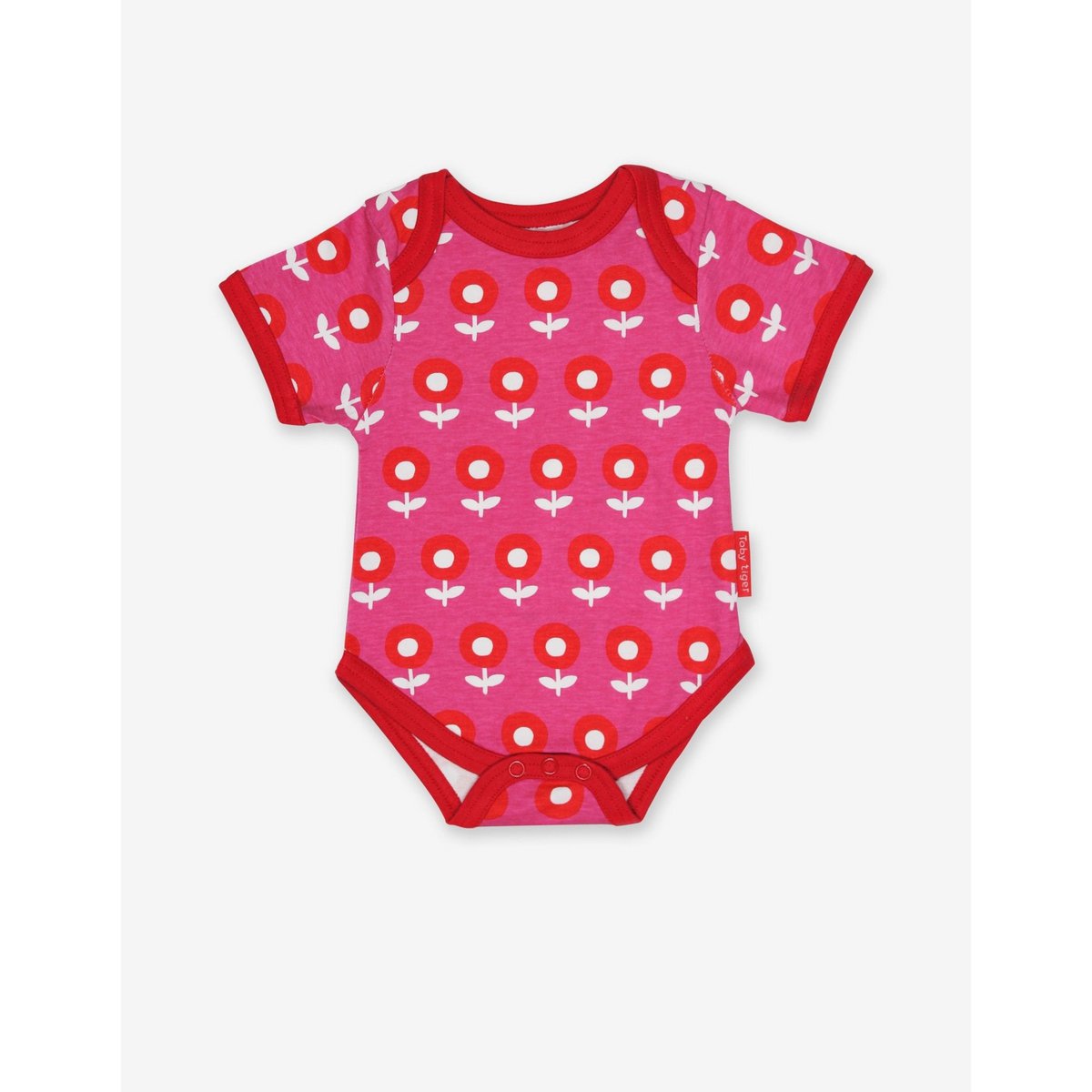 Baby bodies made of organic cotton, 2-pack, red and pink
