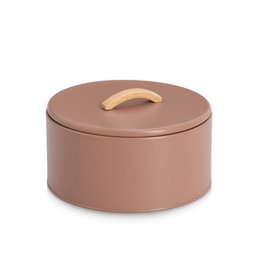 Barattolo portaoggetti, 2400 ml, albero in metallo/gomma, moka