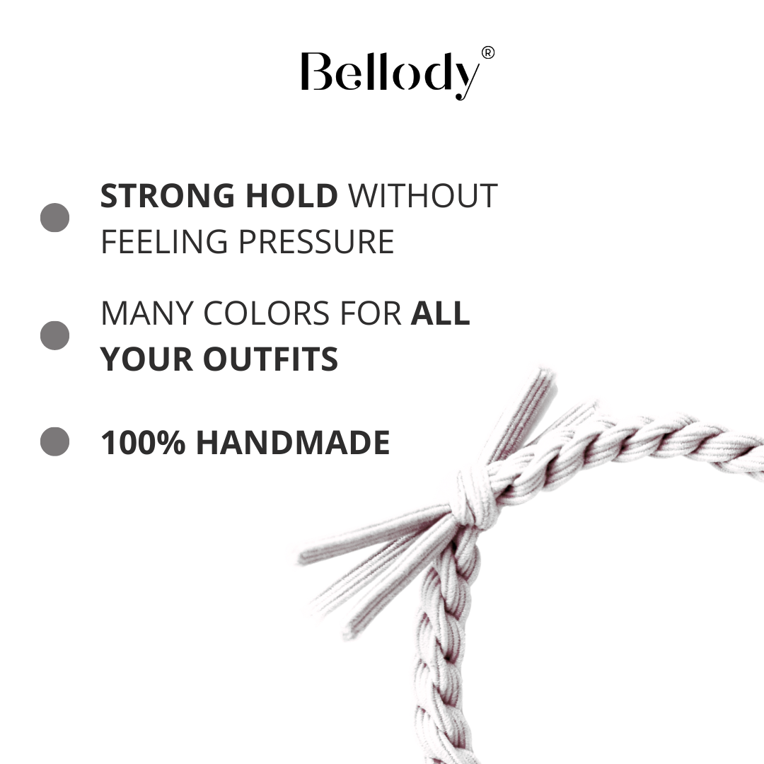 Haargummis Weiß - Bellody®(4 Stk.) - Stylisch geflochtene Haargummis