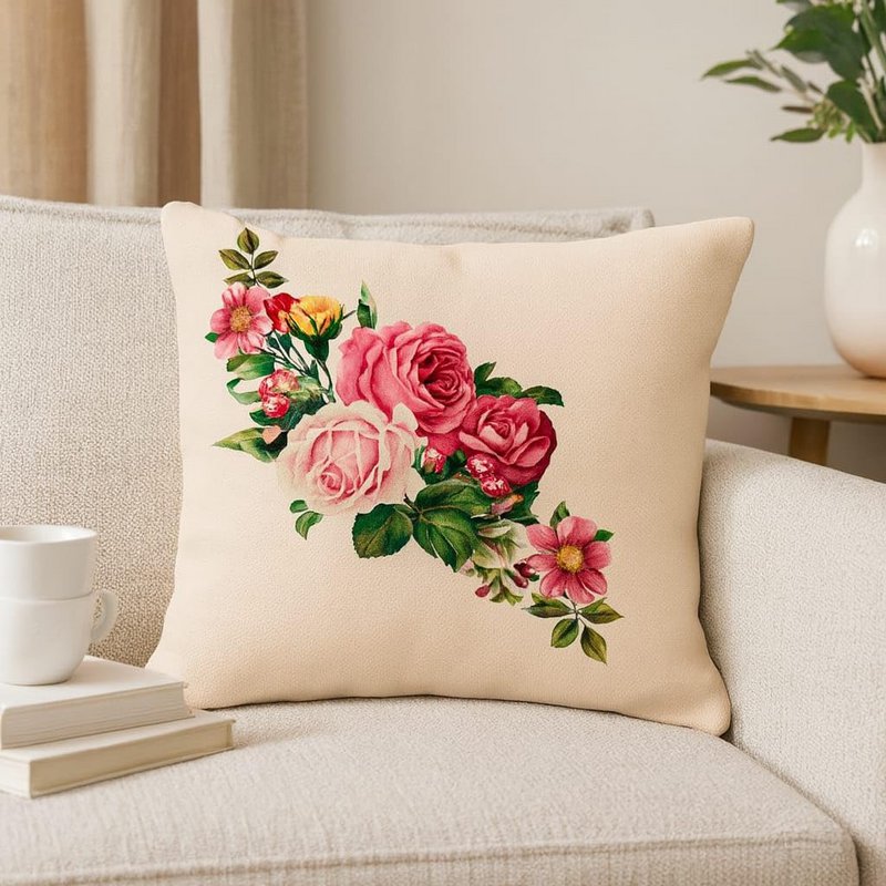 Funda de cojín | Estampado decorativo de yute estampado | 46x46cm