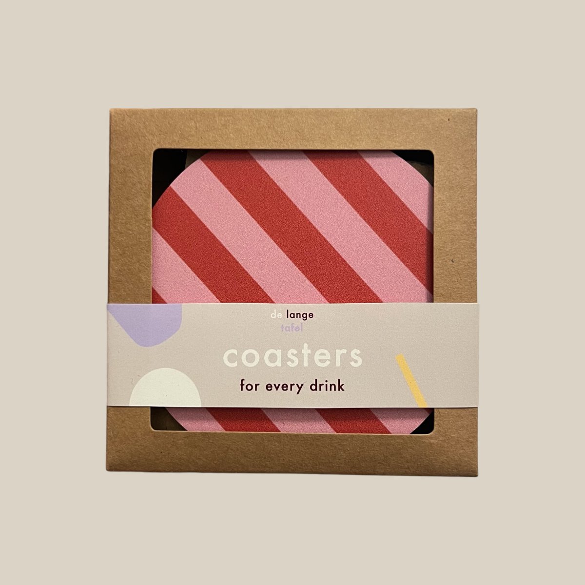 Coasters · Striped pink/red
