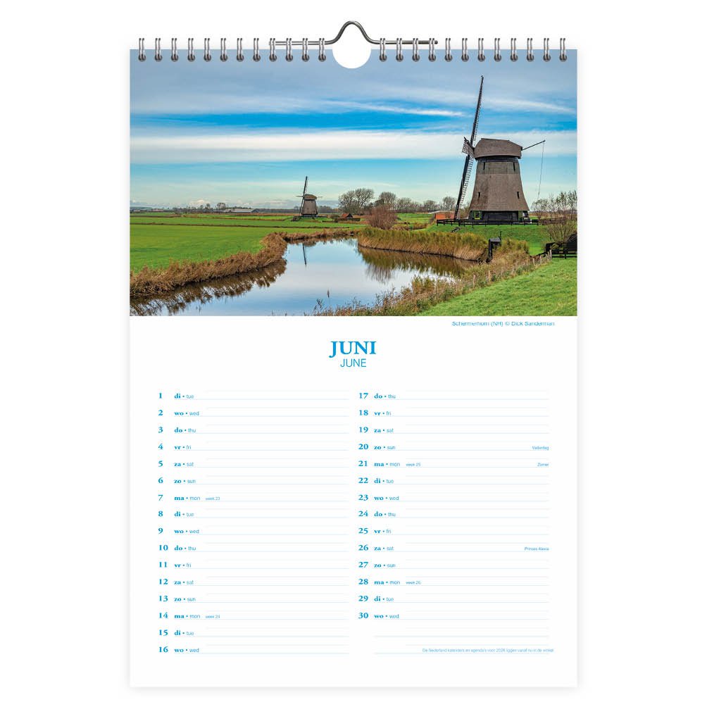 0005 Nederland maandkalender Weide met Koeien 2027
