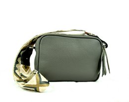 Borsa Dollaro in pelle con tracolla in cotone