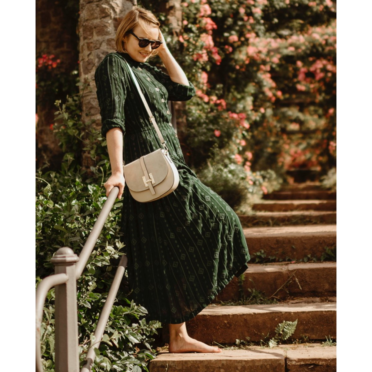 "Myun" shoulder bag made of real leather