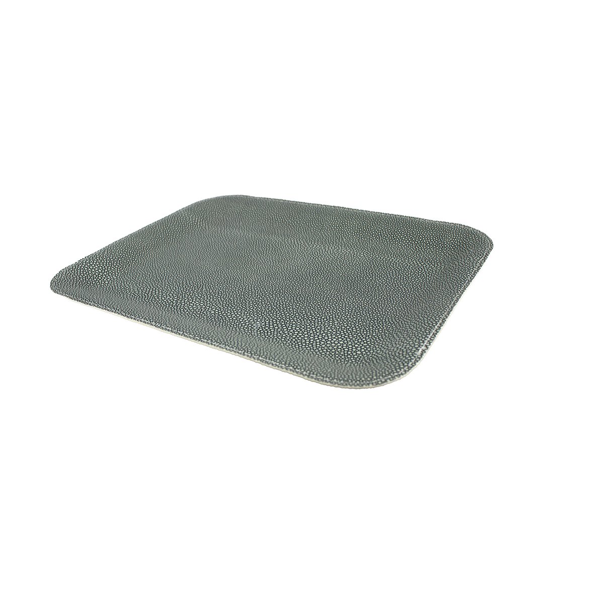 Tablette plate grande plateau de service en cuir synthétique en cuir bleu